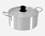 Aluminium pot with lid
