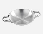 Fry pan with double tube handles